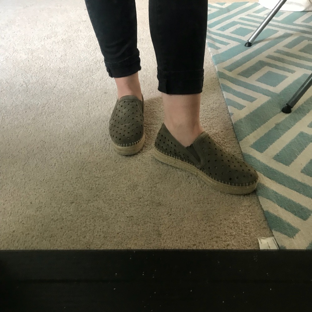 Olive platform shoes